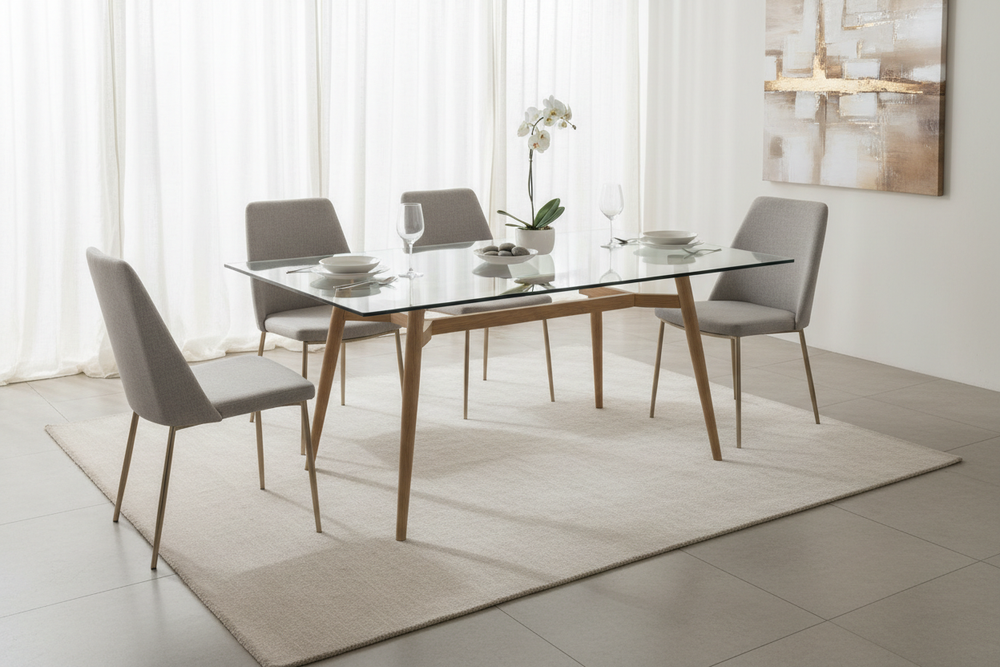 Glass Top Dining Table
