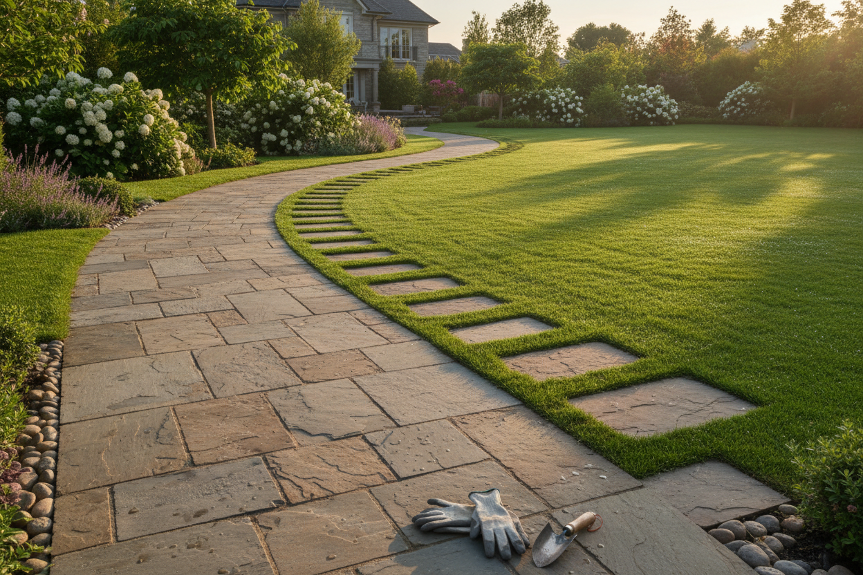 Yard Paving with Grass